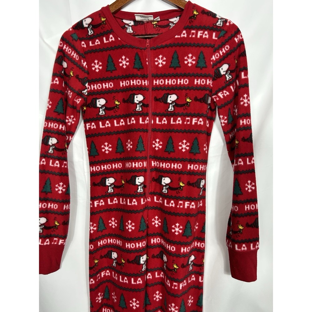 Aeropostale Deadstock Snoopy One Piece Fleece Christmas Pajamas Womens Size XS